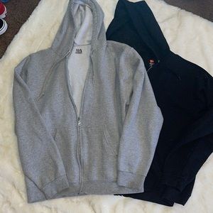 grey & black hoodie duo